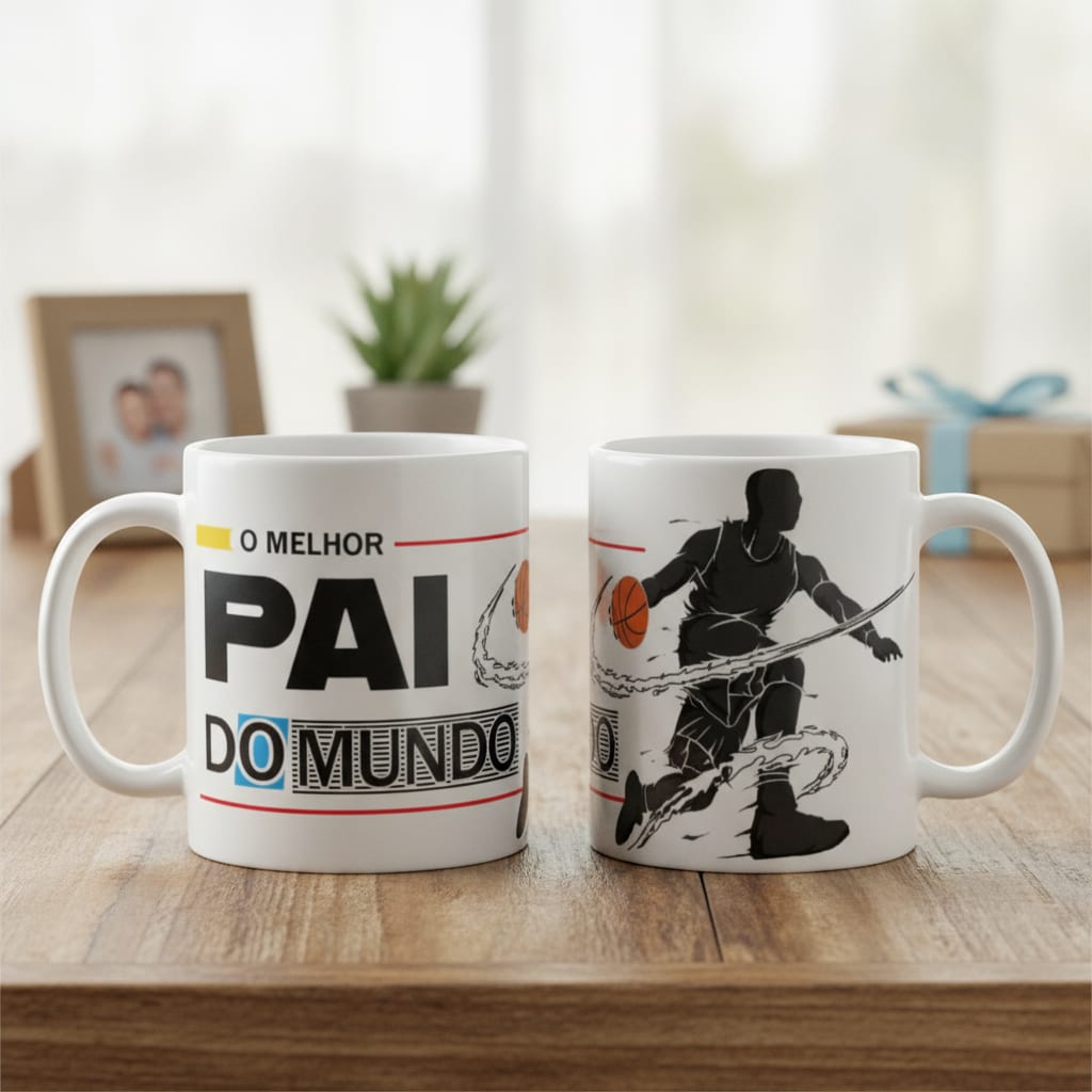 Caneca Personalizada Melhor Pai Do Mundo Basquete - Família (Pai)