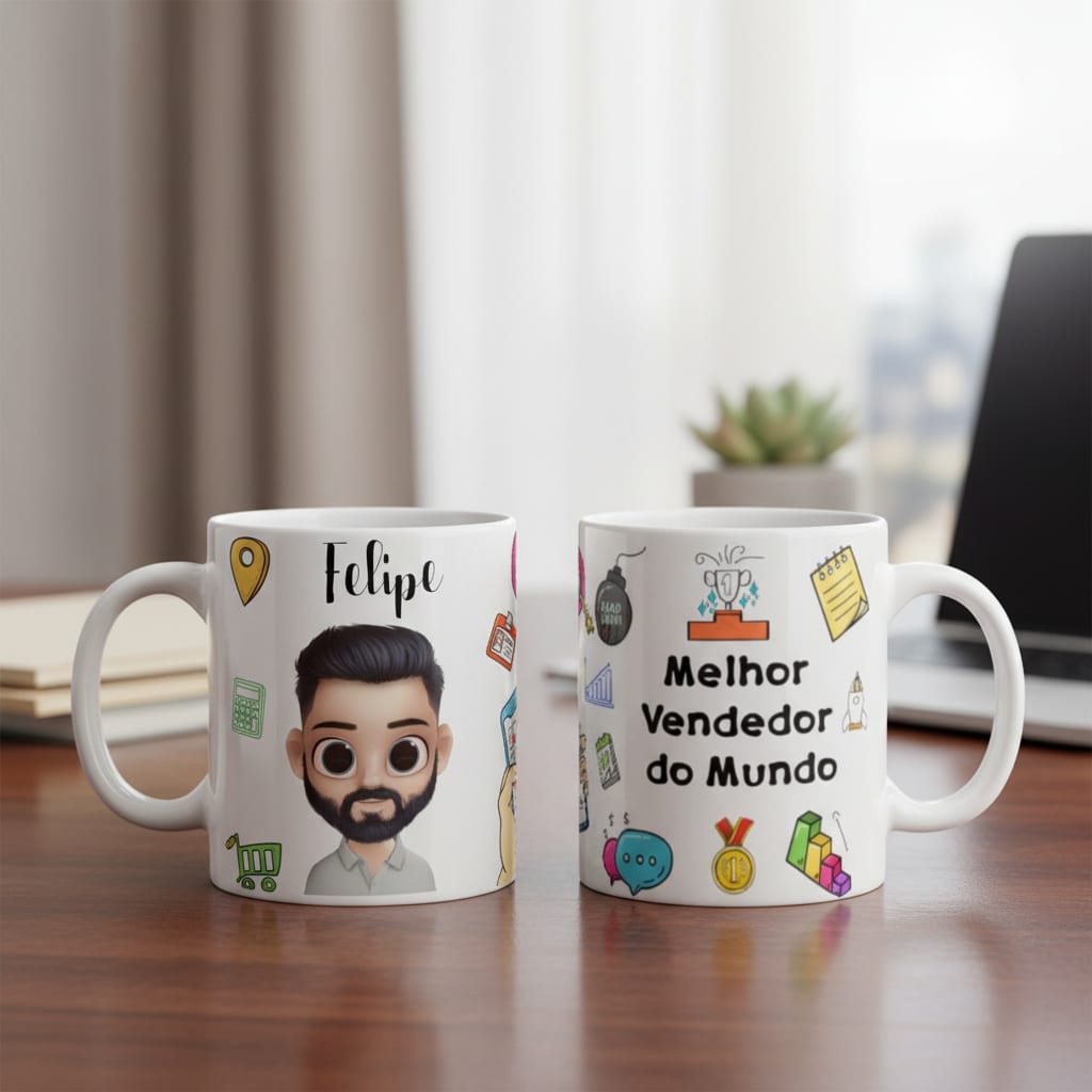 Caneca Personalizada Melhor Vendedor do Mundo - Profissões (Comercial)