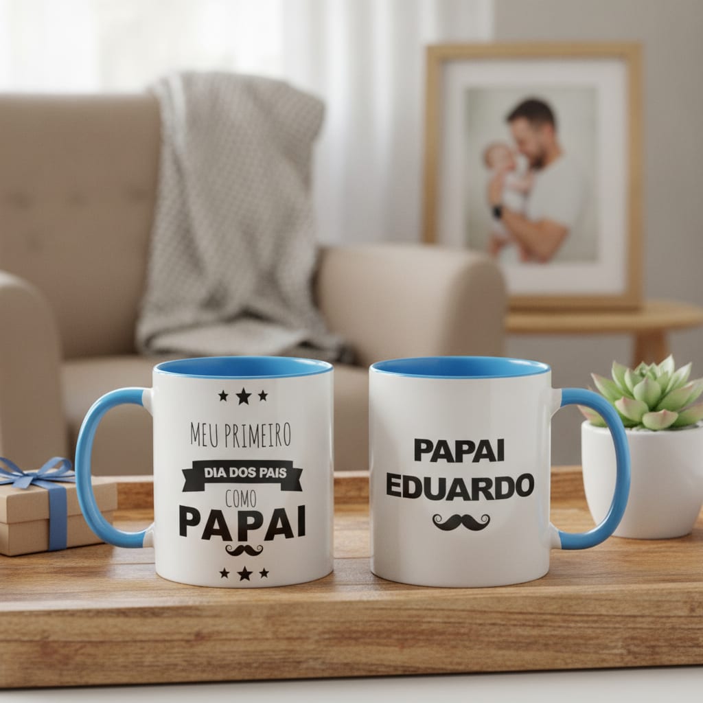 Caneca Personalizada Meu primeiro dia dos pais como papai - Família (Pai)