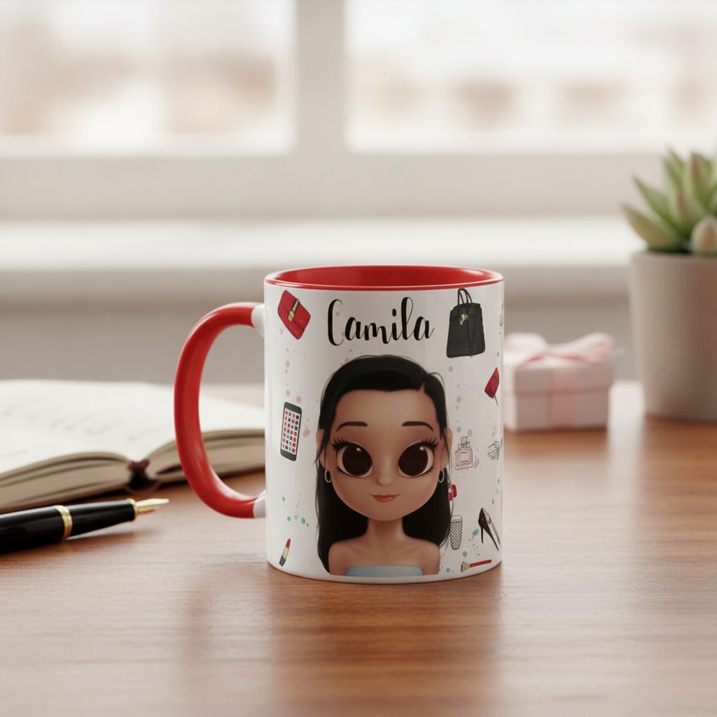 Caneca Personalizada Moda Presente Criativo Mulher Estilosa