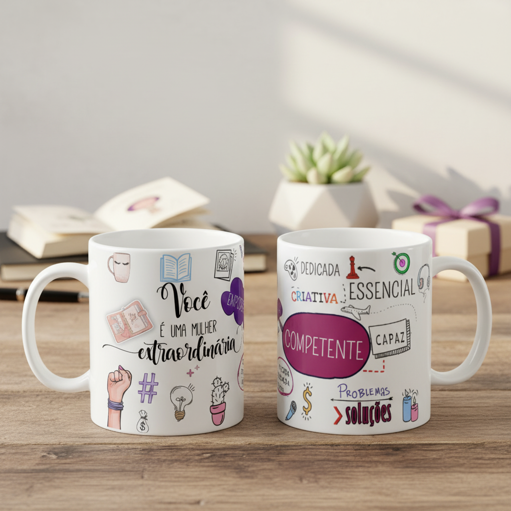 Caneca Personalizada Mulher Extraordinária Presente Pronta Entrega - Profissões (Mulher)