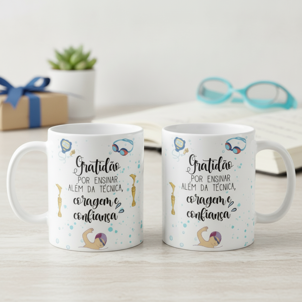 Caneca Personalizada Natação Lembrança Mimo Dia Professor - Dia dos Professores (Natação)