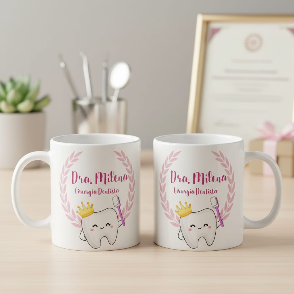 Caneca Personalizada Odontologia Cirurgiã Dentista Int.Branc - Profissões (Dentista)