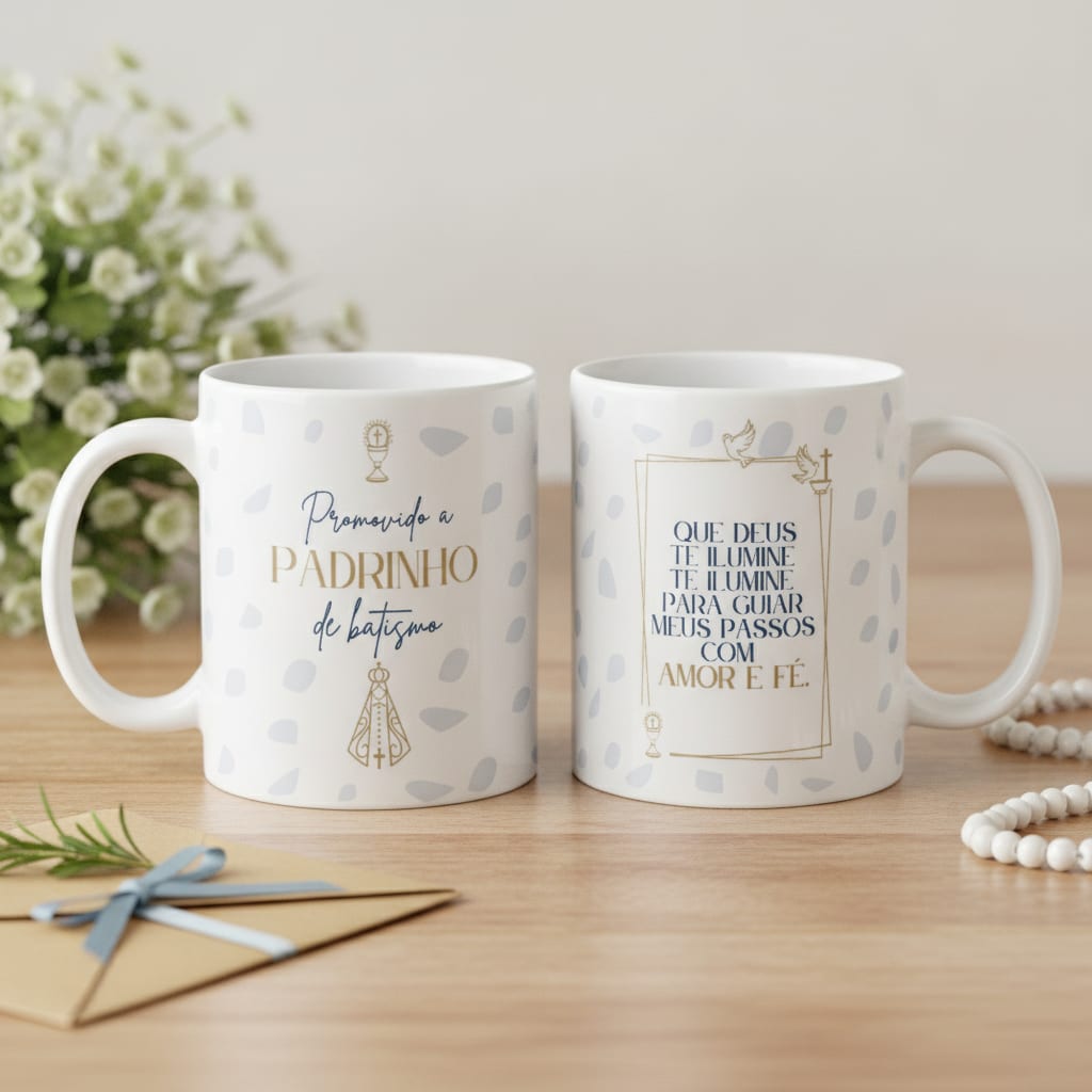 Caneca Personalizada Padrinho de Batismo Agradecimento - Batizado (Padrinho)