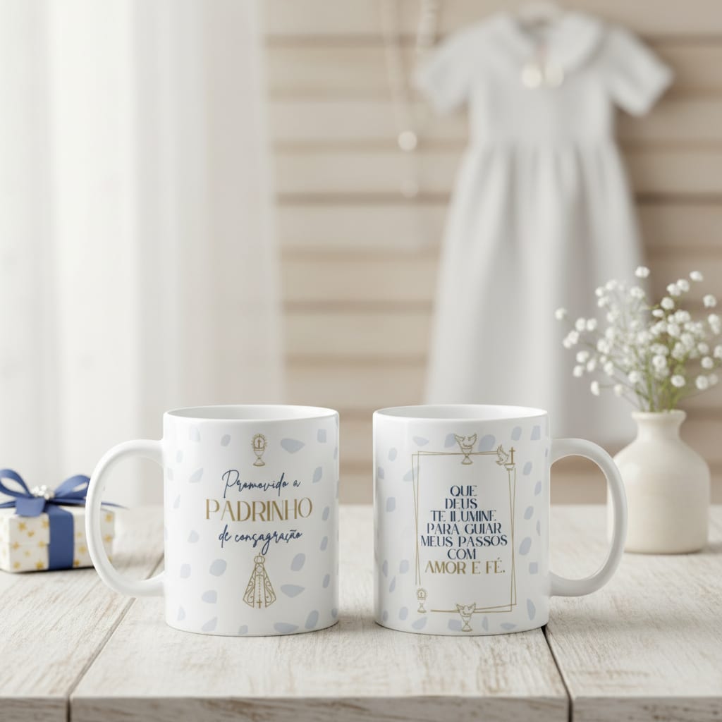 Caneca Personalizada Padrinho de Consagração Agradecimento - Batizado (Padrinho)