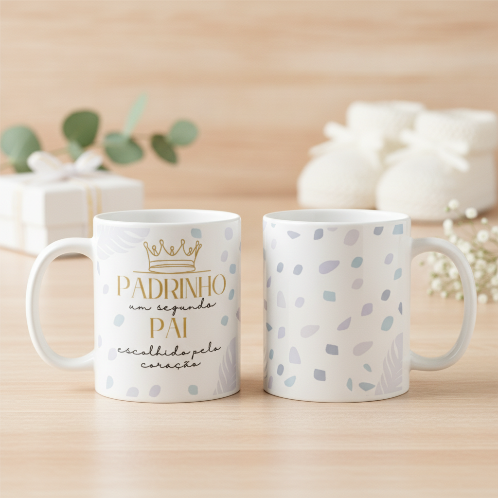 Caneca Personalizada Padrinho Presente Como Segundo Pai - Batizado (Padrinho)