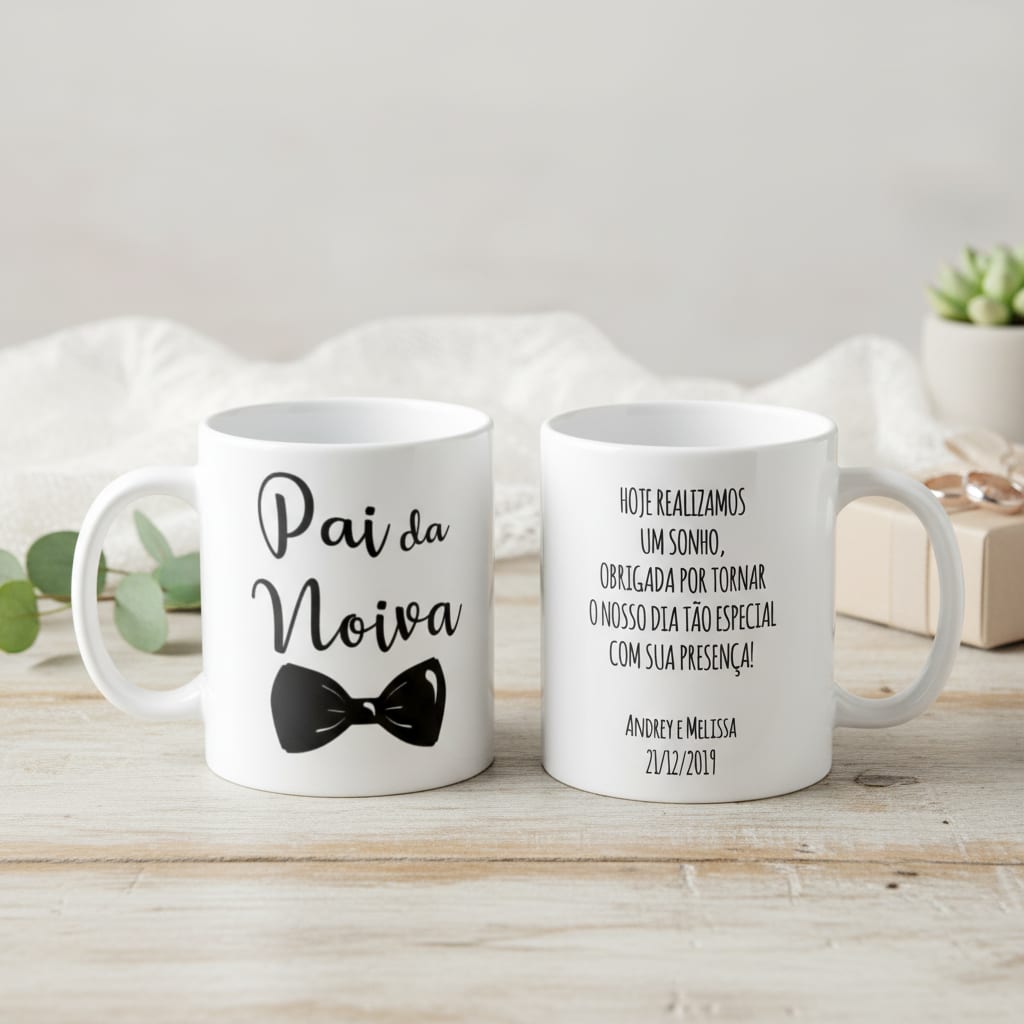 Caneca Personalizada Pai da Noiva de Casamento Gravata - Casamento (Noiva)