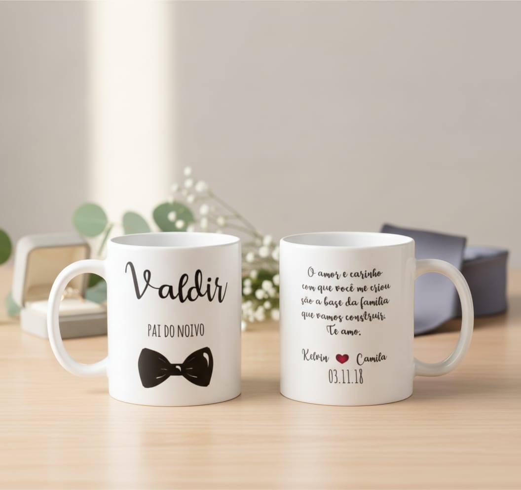 Caneca Personalizada Pai Do Noivo Casamento Gravata - Casamento (Noivo)