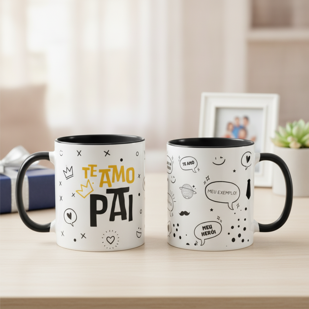Caneca Personalizada Papai Presente Especial Te Amo Pai - Família (Pai)