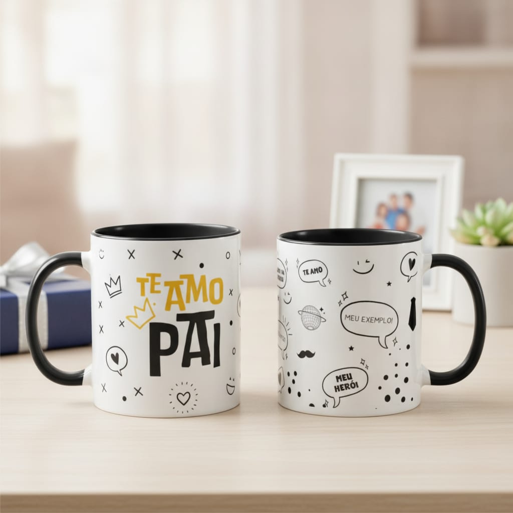 Caneca Personalizada Papai Presente Especial Te Amo Pai - Família (Pai)