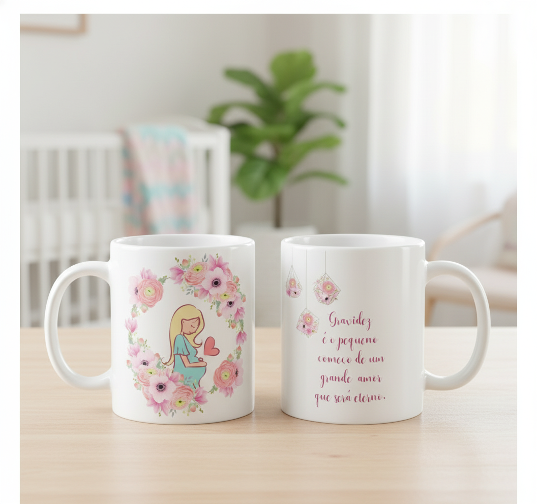 Caneca Personalizada para Grávida - Dia das Mães - Família (Mãe)