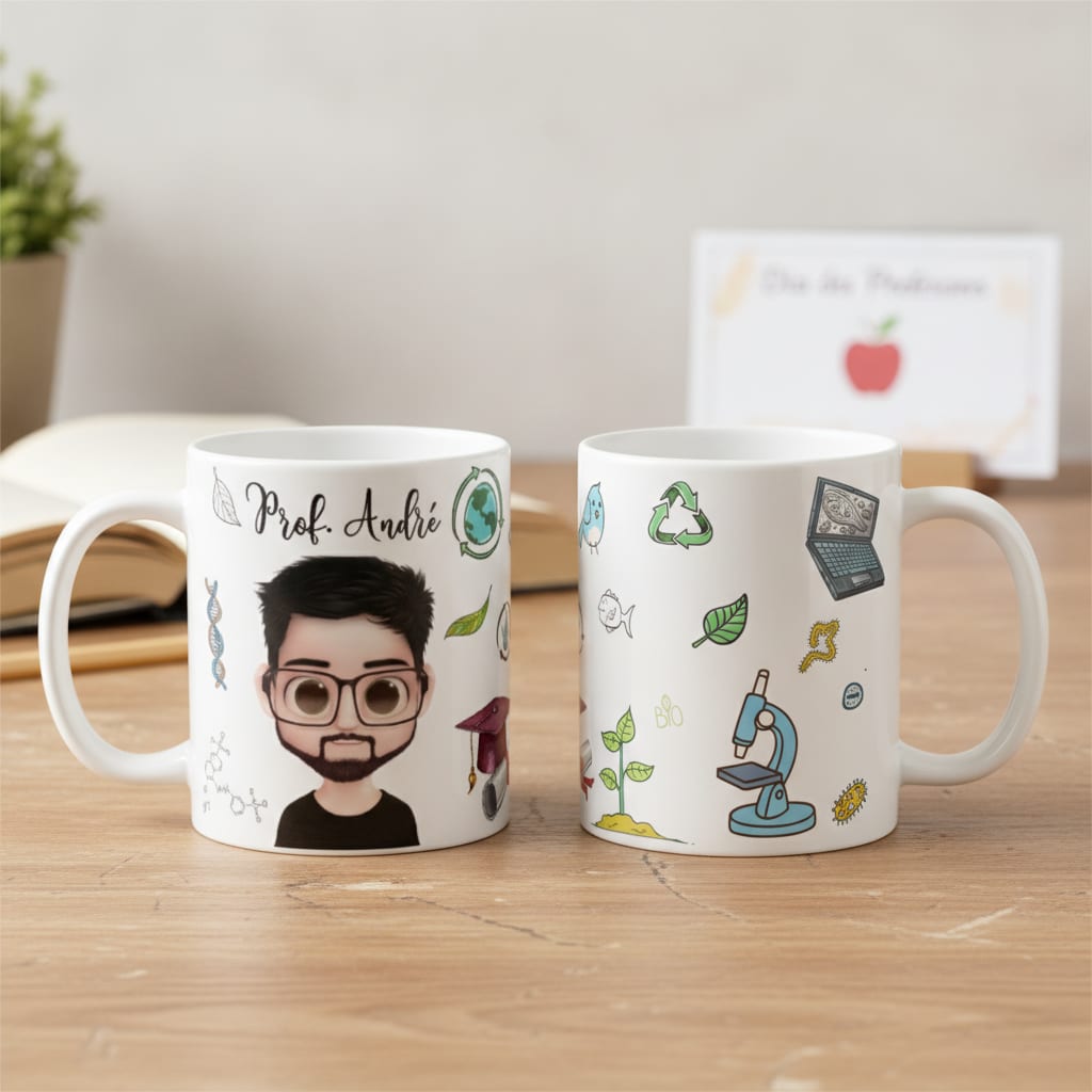 Caneca Personalizada para Professor de Biologia Biólogo - Dia dos Professores (Biologia)