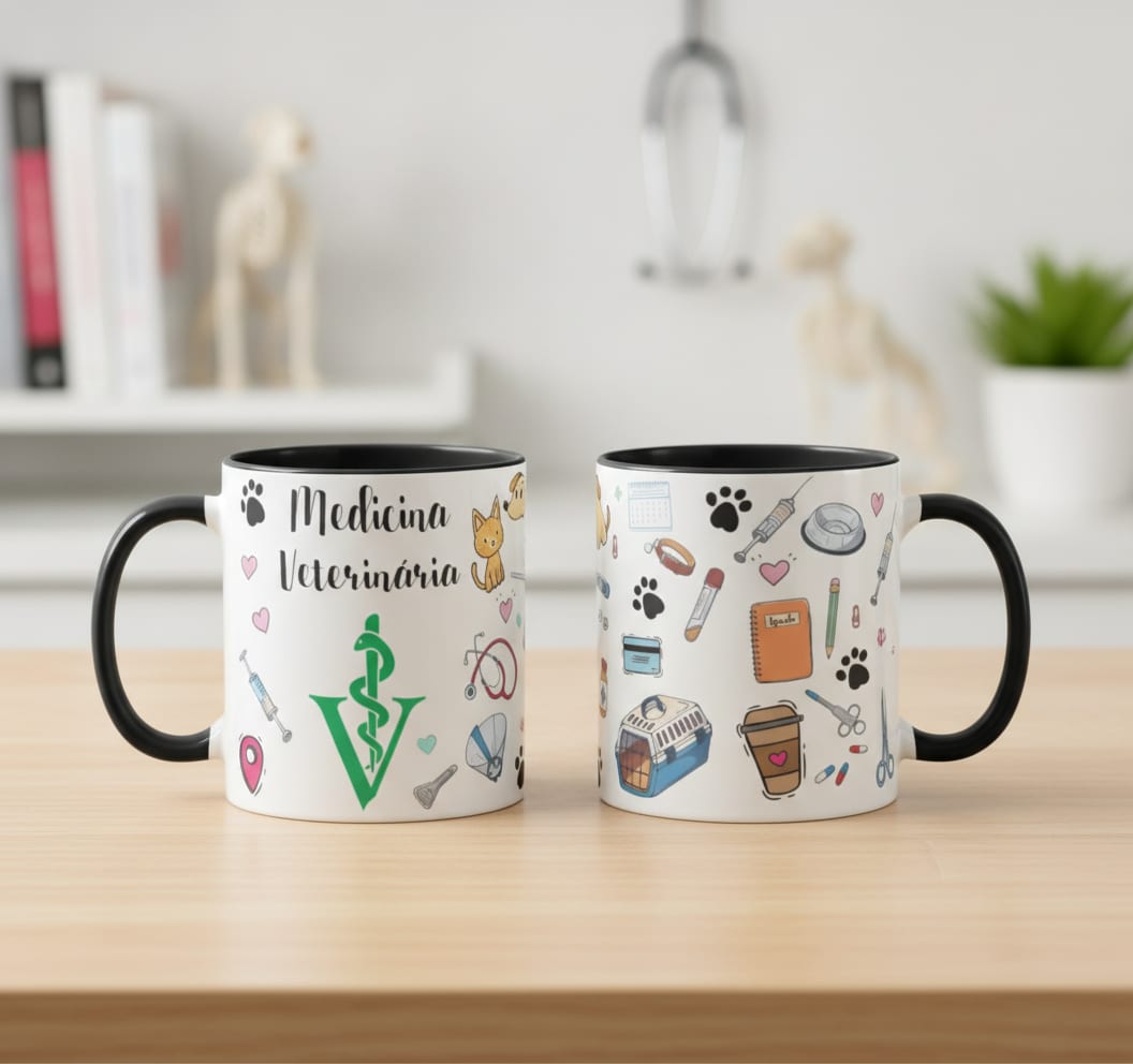 Caneca Medicina Veterinária Pronta Entrega Profissões Veterinário Presente - Profissões (Veterinário(a))
