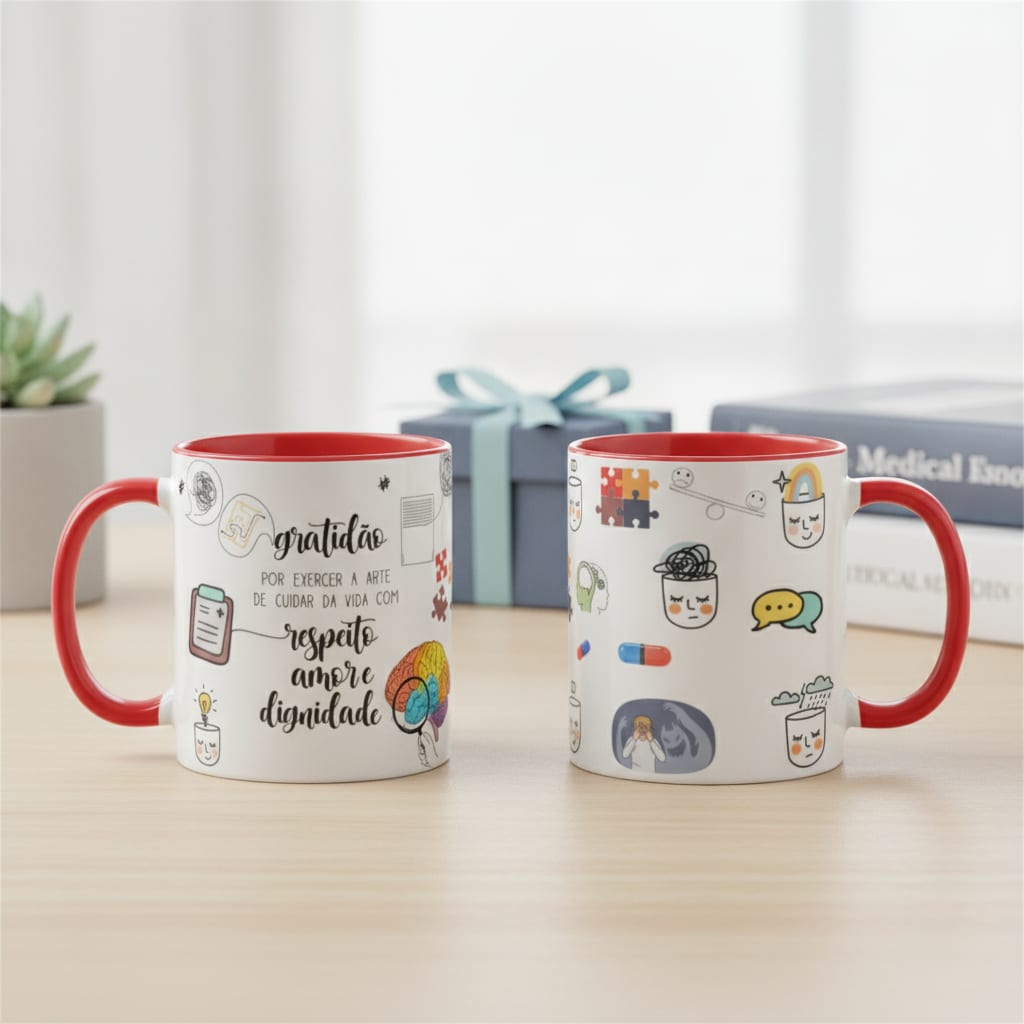 Caneca Personalizada para Profissional da Saúde Psiquiatra - Profissões (Médico(a))
