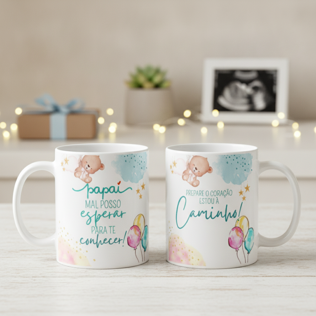 Caneca Personalizada para Revelar Gravidez Vou Ser Papai - Anúncio de Gravidez (Pai)