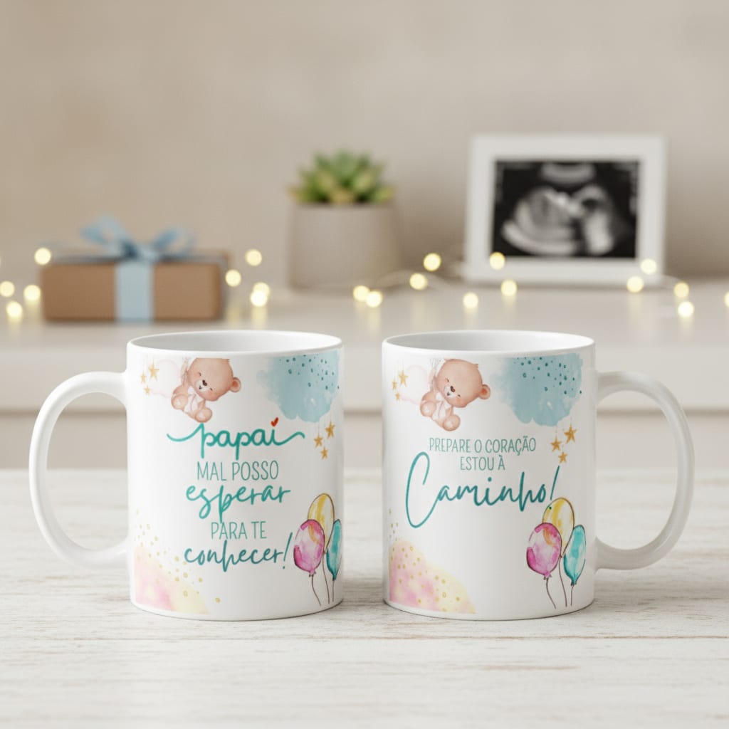 Caneca Personalizada para Revelar Gravidez Vou Ser Papai - Anúncio de Gravidez (Pai)
