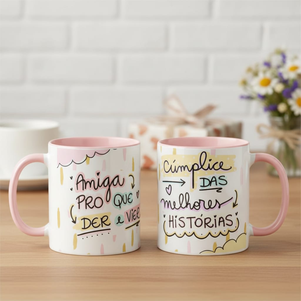Caneca Personalizada Presente Amiga para o Que Der e Vier - Outros (Amigo(a))