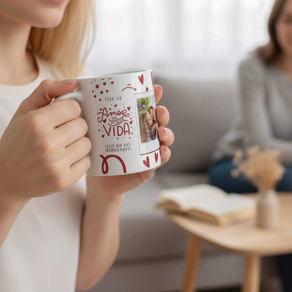 Caneca Personalizada Presente Amor da Minha Vida com Foto