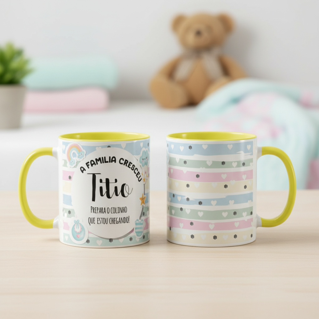 Caneca Personalizada Presente Anúncio Gravidez Gestação Tio - Anúncio de Gravidez (Tio)