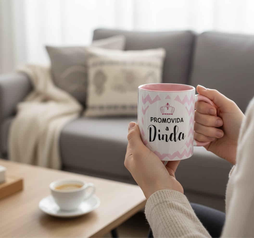 Caneca Personalizada Presente Batismo Dinda Pronta Entrega