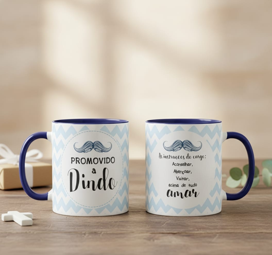 Caneca Personalizada Presente Batizado Promovido a Dindo - Batizado (Padrinho)