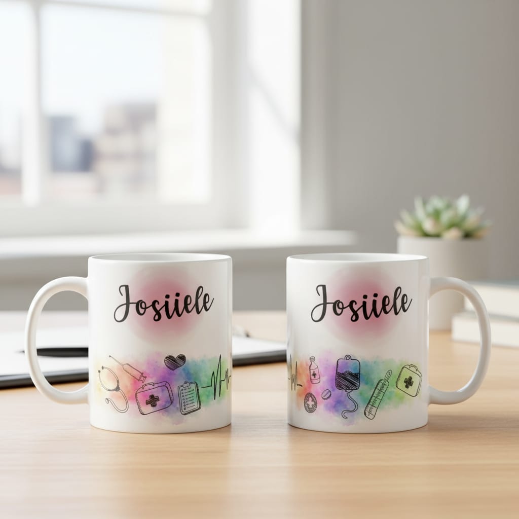 Caneca Personalizada Presente Criativo Enfermeira com Nome - Profissões (Enfermeiro(a))