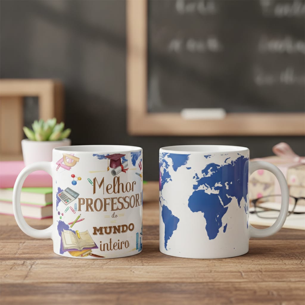 Caneca Personalizada Presente Criativo Melhor Professora - Dia dos Professores (Professor(a))