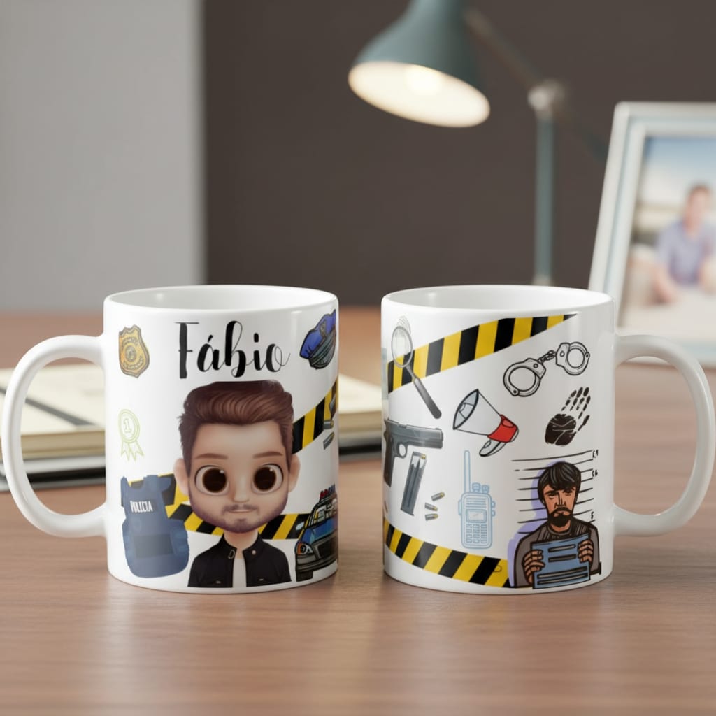 Caneca Personalizada Presente Criativo Policial - Profissões (Policial)
