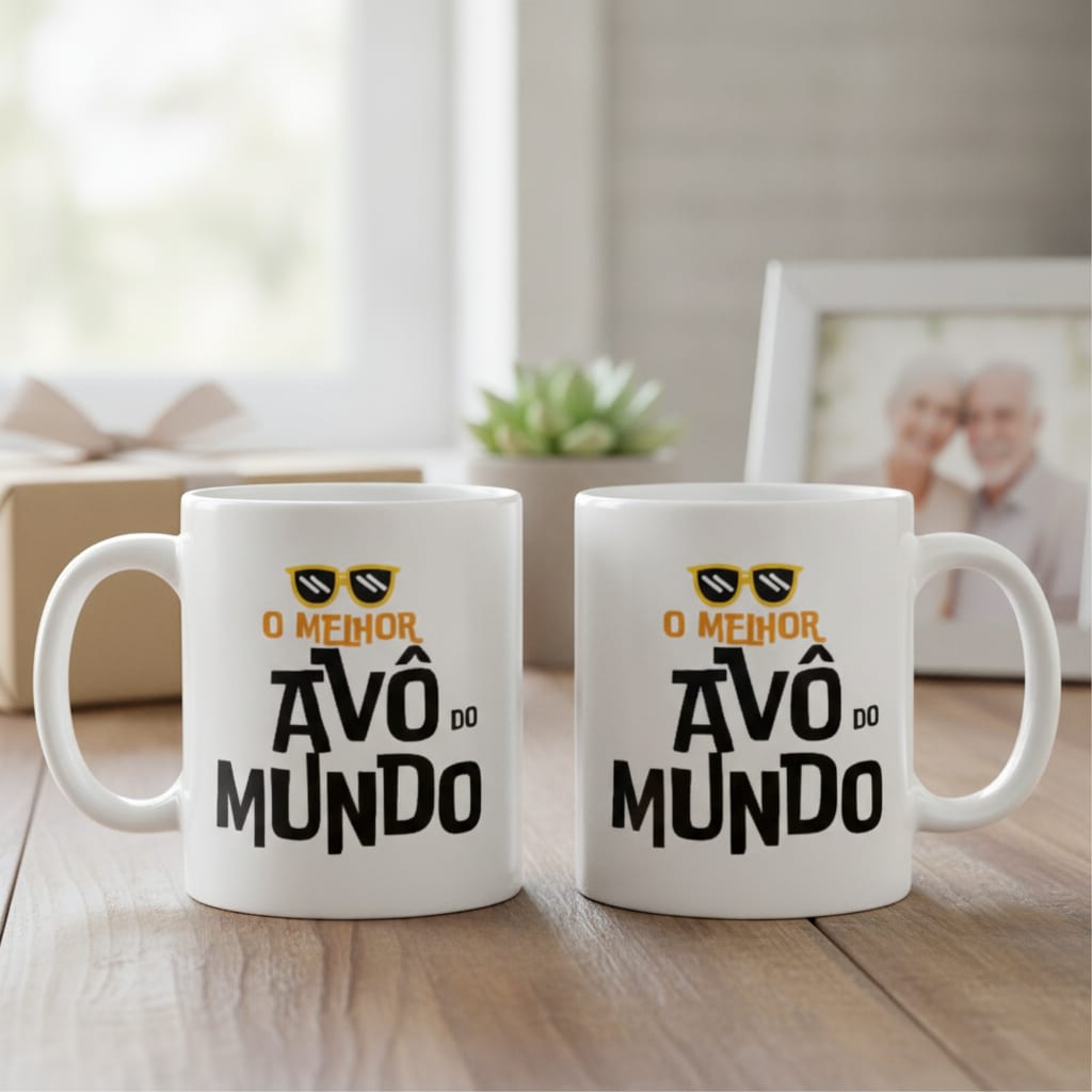 Caneca Personalizada Presente Divertido para Avô Melhor - Família (Vovô/Avô)