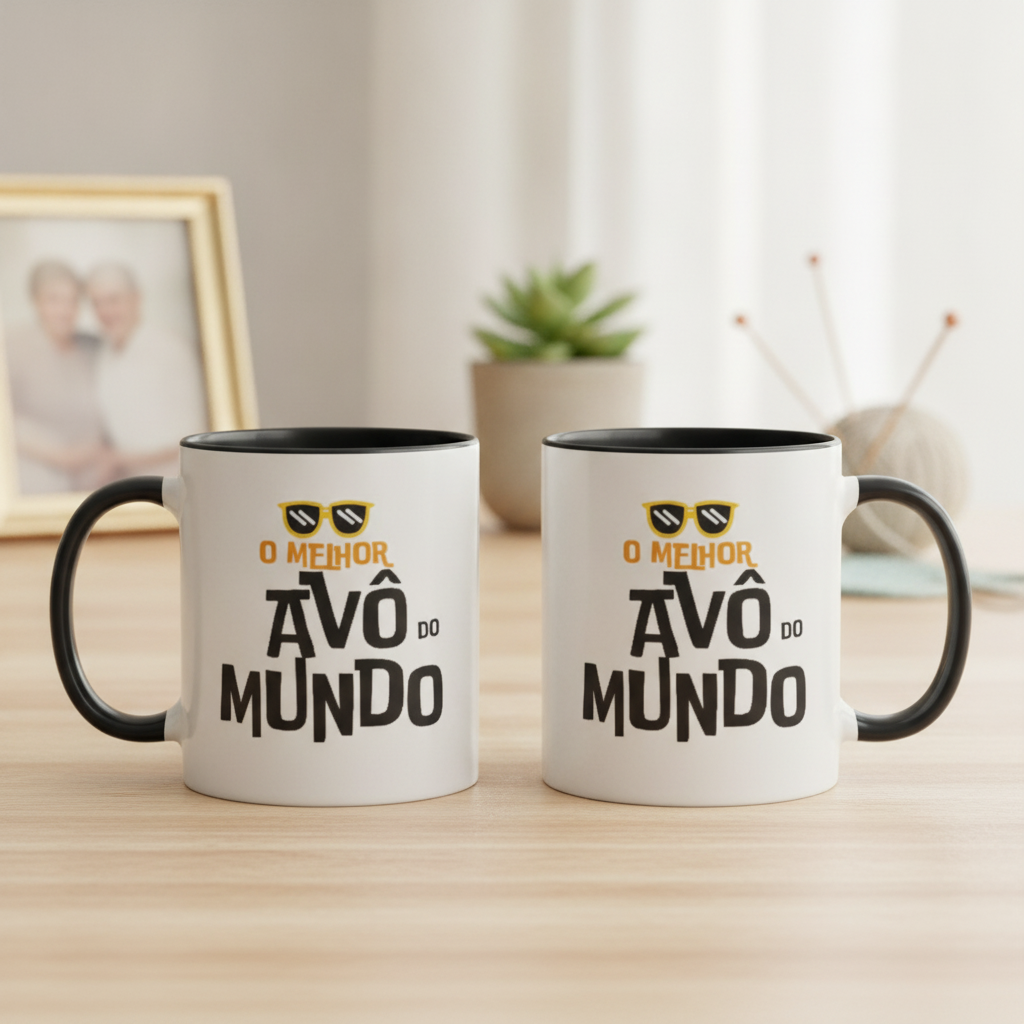 Caneca Personalizada Presente Divertido para o Melhor Avô - Família (Vovô/Avô)