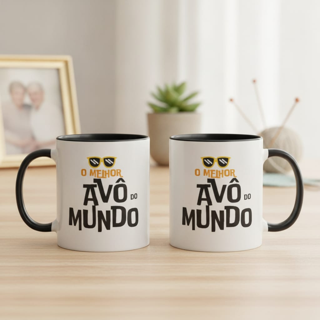 Caneca Personalizada Presente Divertido para o Melhor Avô - Família (Vovô/Avô)