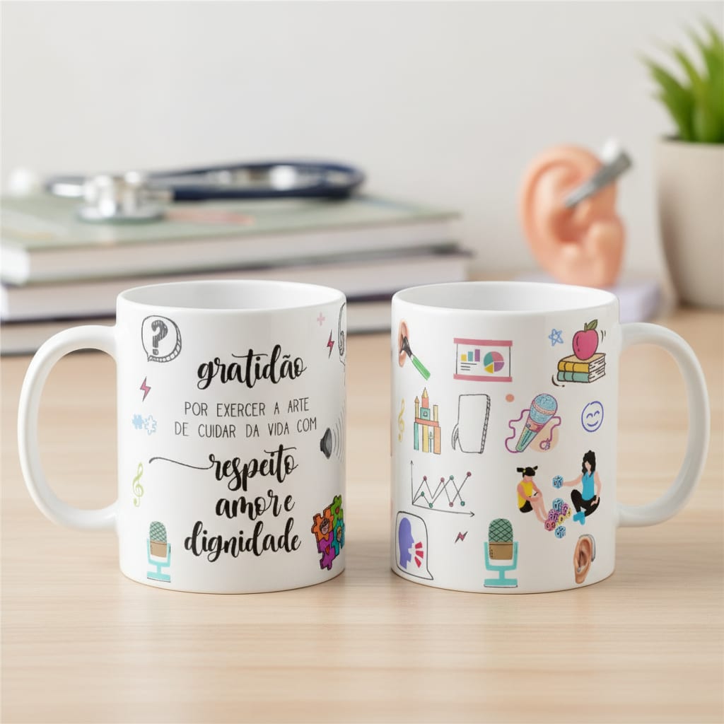 Caneca Personalizada Presente Especial Médica Fonoaudióloga - Profissões (Fonoaudióloga)