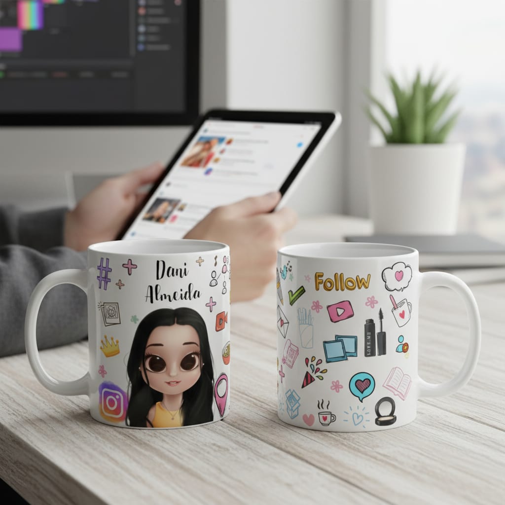 Caneca Personalizada Presente Influencer Blogueira - Profissões (Mulher)