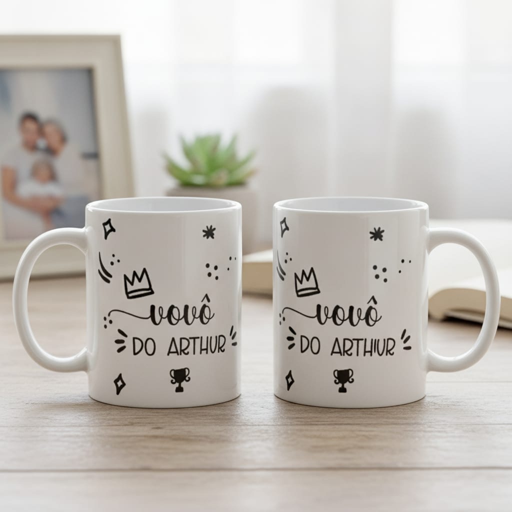 Caneca Personalizada Presente Legal com Nome para Vovô Avô - Família (Vovô/Avô)