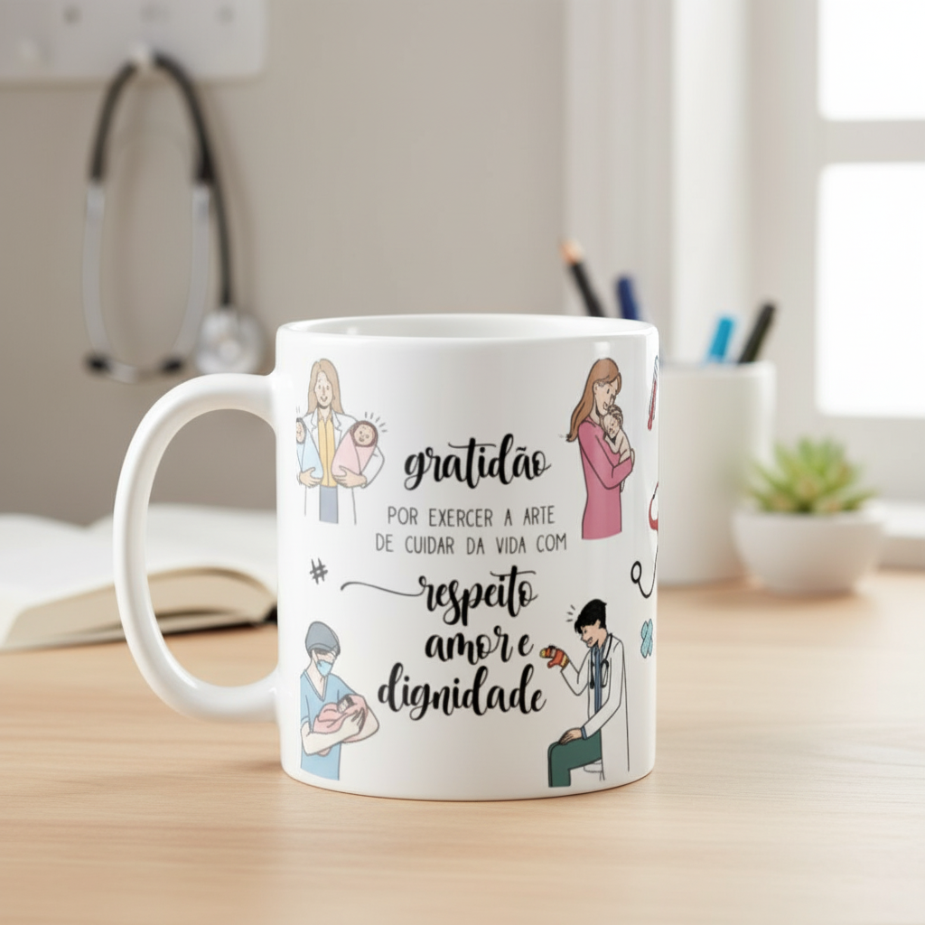 Caneca Personalizada Presente Médico Pediatra Pediatria