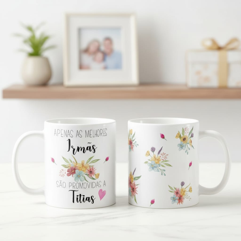 Caneca Personalizada Presente para Avós e Tias – Xícara 325ml | Anúncio Grávidez Familia - Família (Avó e Avô)