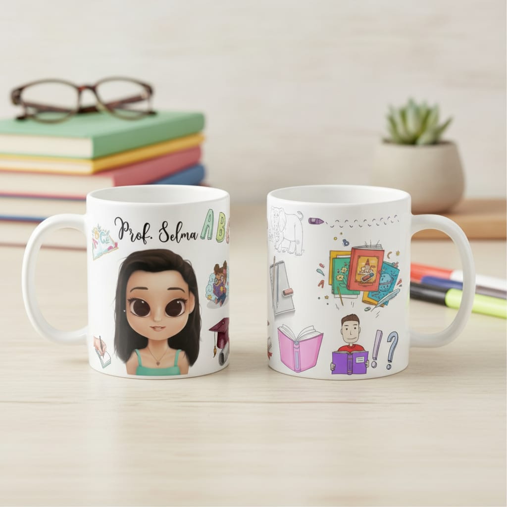 Caneca Personalizada Presente Professora de Alfabetização - Dia dos Professores (Professor(a))