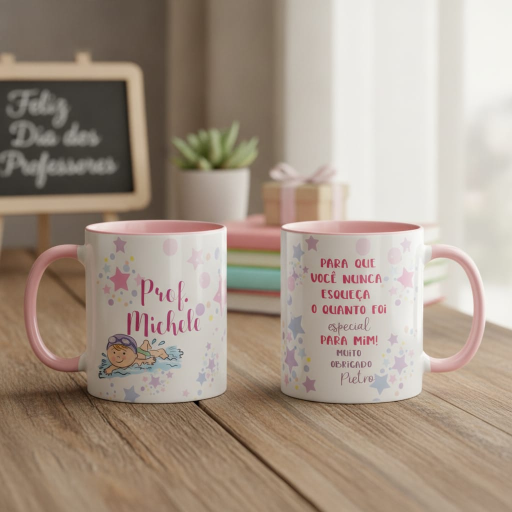 Caneca Personalizada Presente Professora Natação com Nomes - Dia dos Professores (Natação)