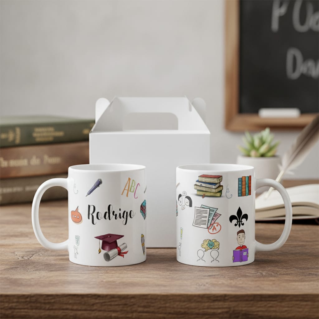 Caneca Personalizada Presente Profissão Professor Português - Dia dos Professores (Português)