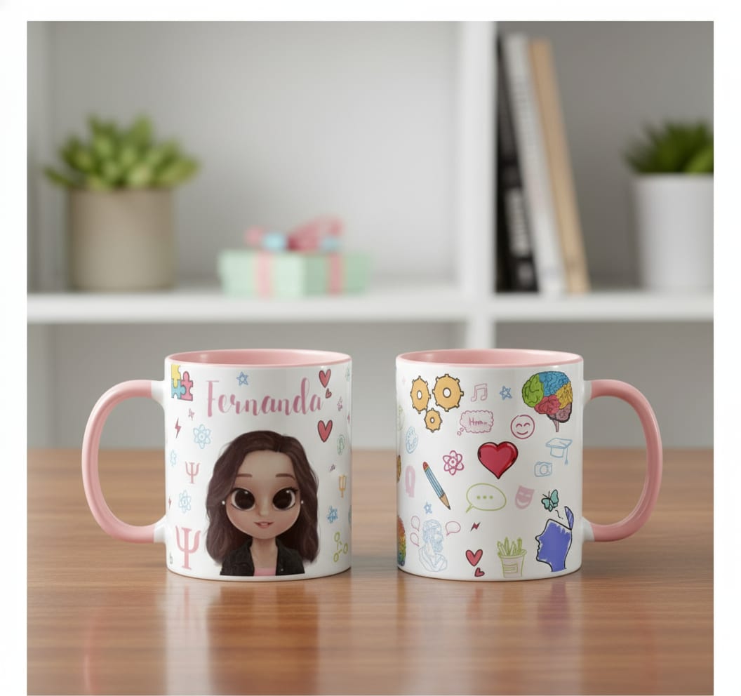 Caneca Personalizada Presente Psicóloga Psicologia - Profissões (Psicólogo(a))