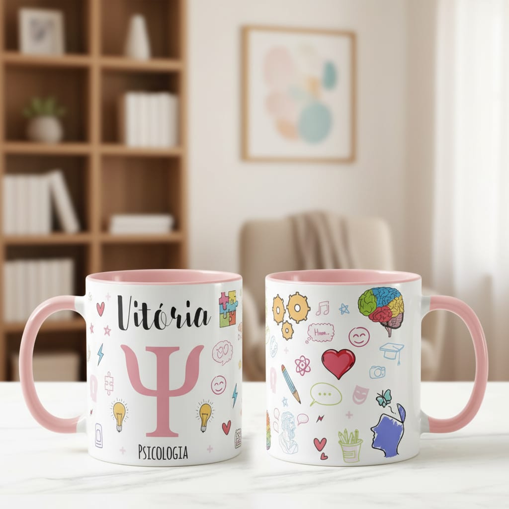 Caneca Personalizada Presente Psicologia Profissão Psicóloga - Profissões (Psicólogo(a))