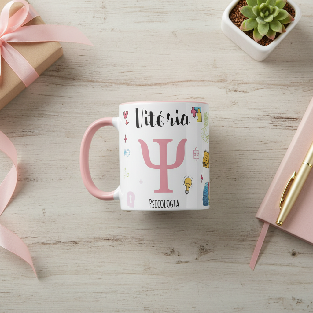 Caneca Personalizada Presente Psicologia Profissão Psicóloga