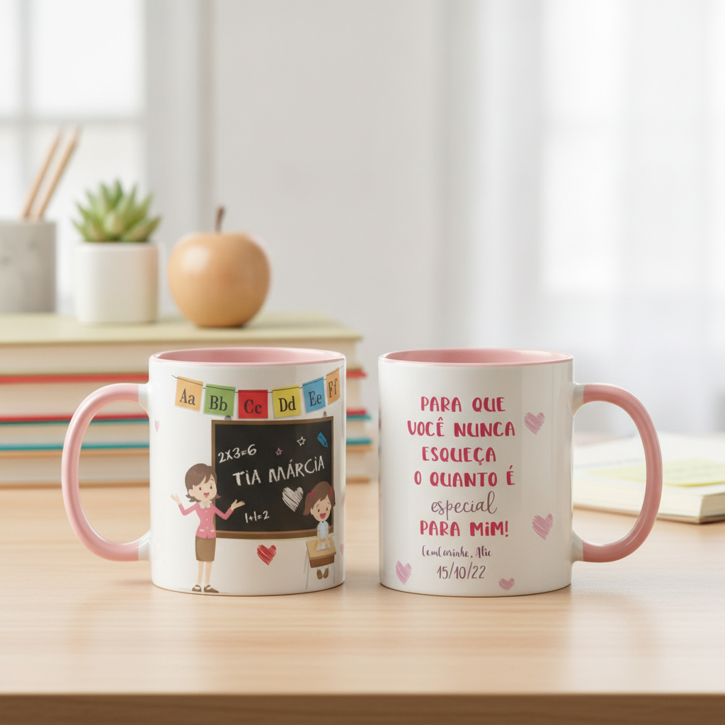 Caneca Personalizada Professora com agradecimento Aluna - Dia dos Professores (Professor(a))