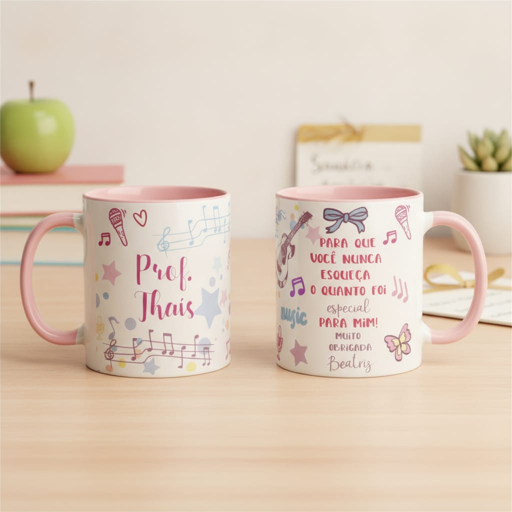 Caneca Personalizada Professora de Música Dia dos Professore - Dia dos Professores (Música)