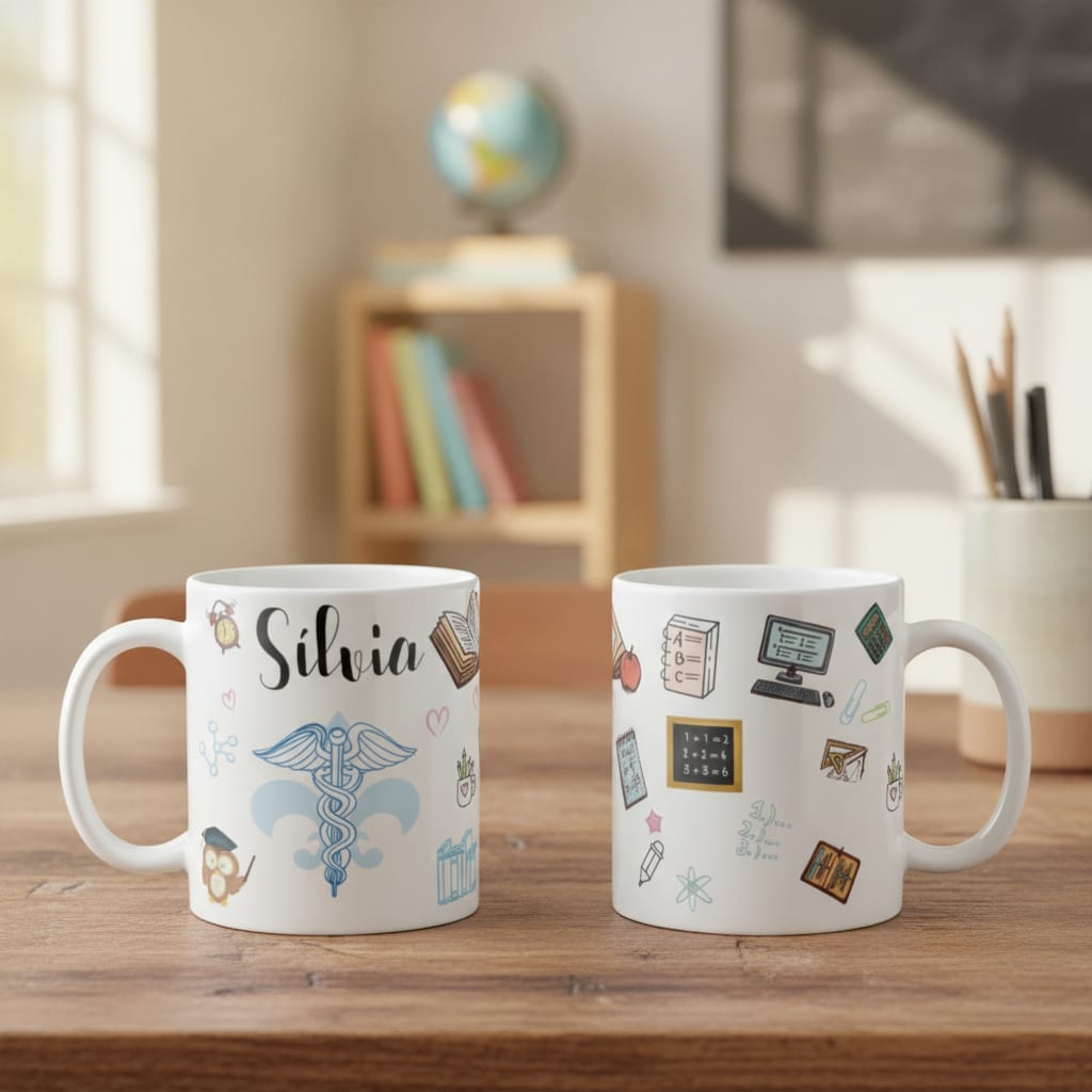 Caneca Personalizada Profissão de Pedagogia Símbolo com Nome - Profissões (Professor(a))