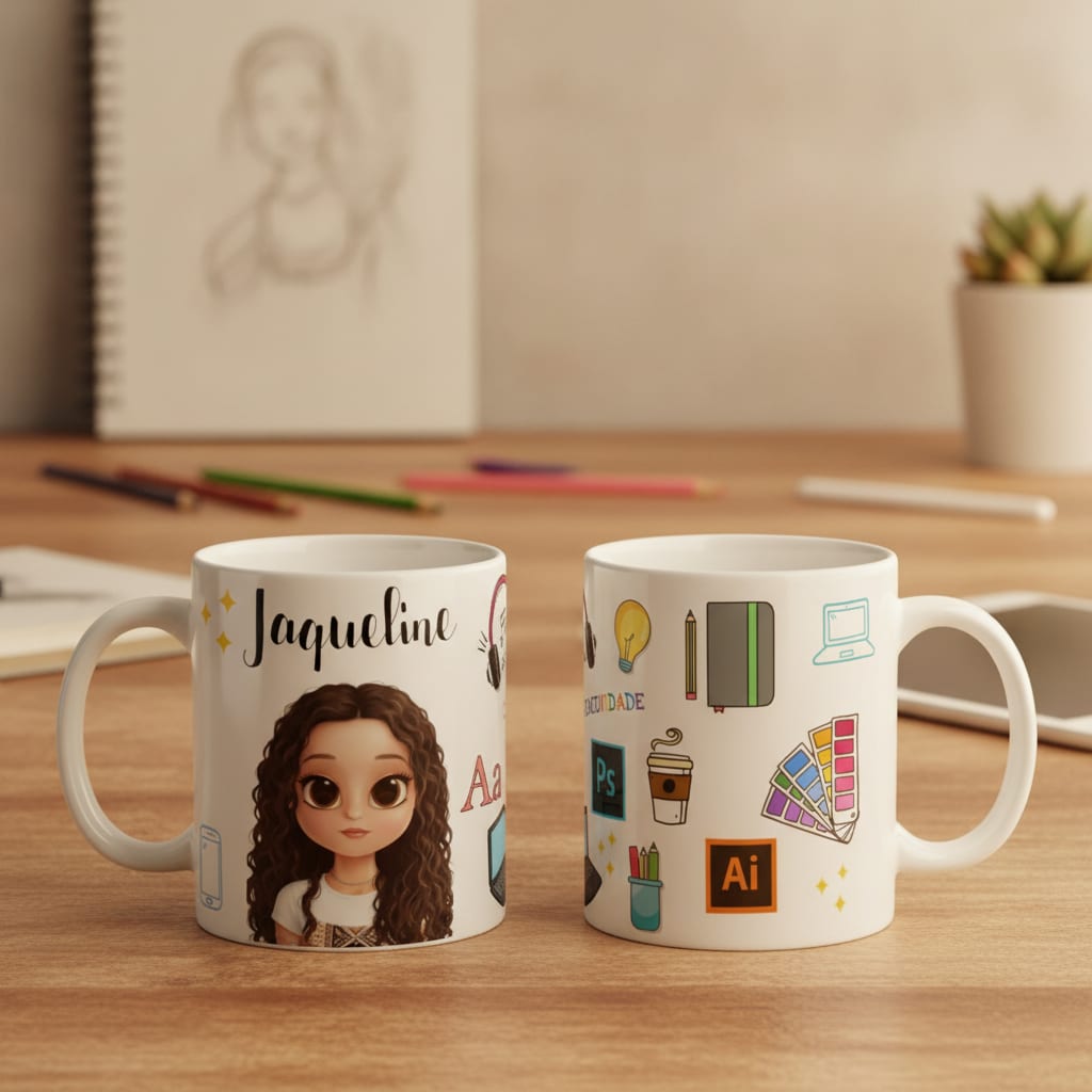 Caneca Personalizada Profissão  Designer Gráfico Com Avatar - Profissões (Designer de Interiores)