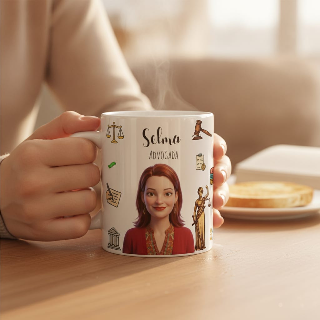 Caneca Personalizada Profissão Direito Com Avatar Estúdio