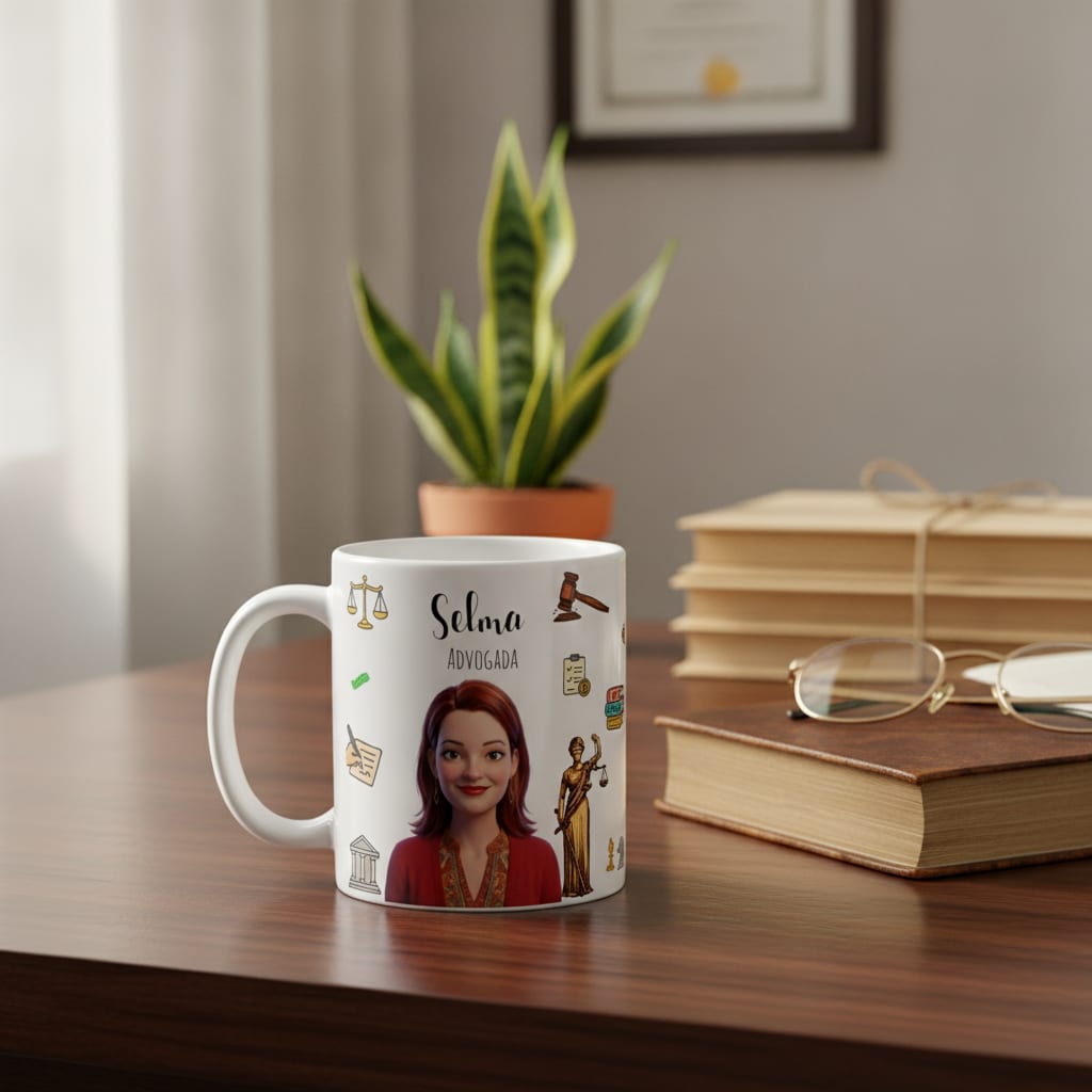 Caneca Personalizada Profissão Direito Com Avatar Estúdio