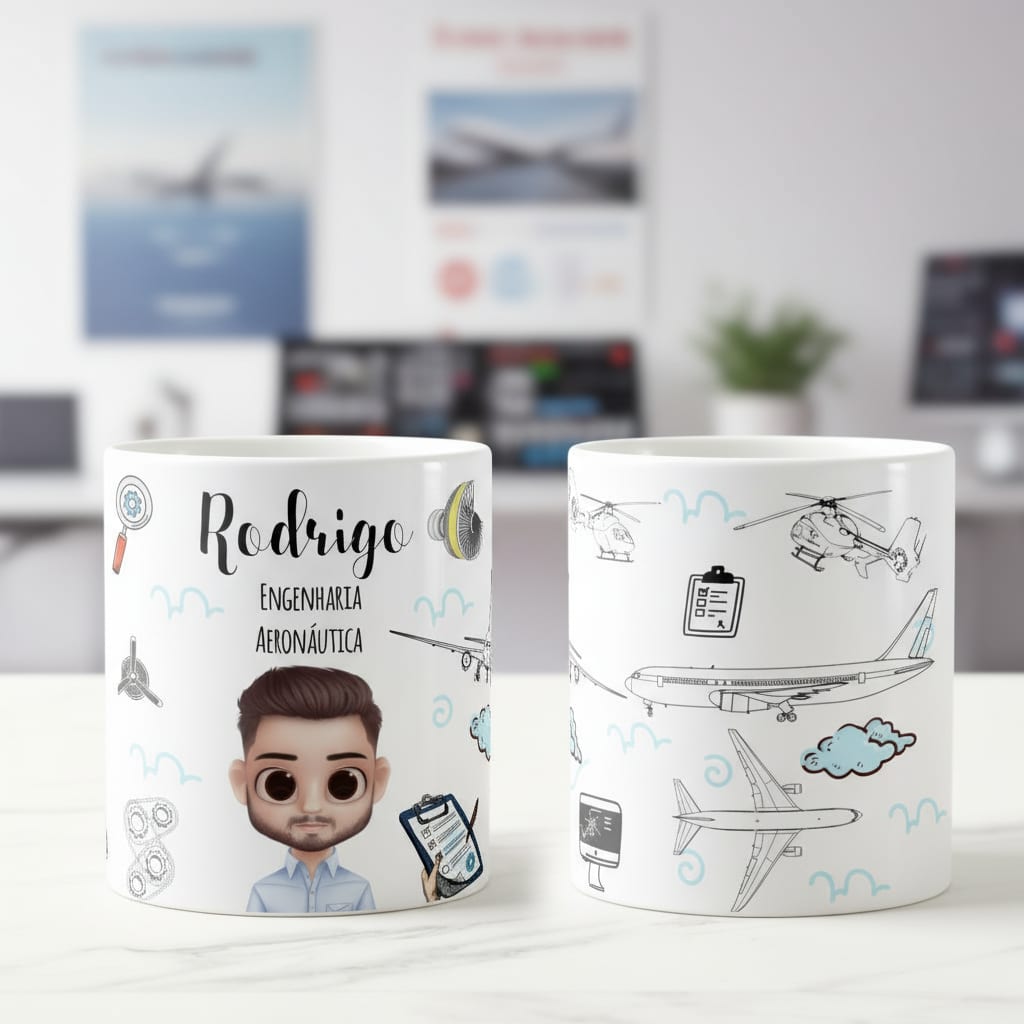 Caneca Personalizada Profissão Engenharia Aeronáutica