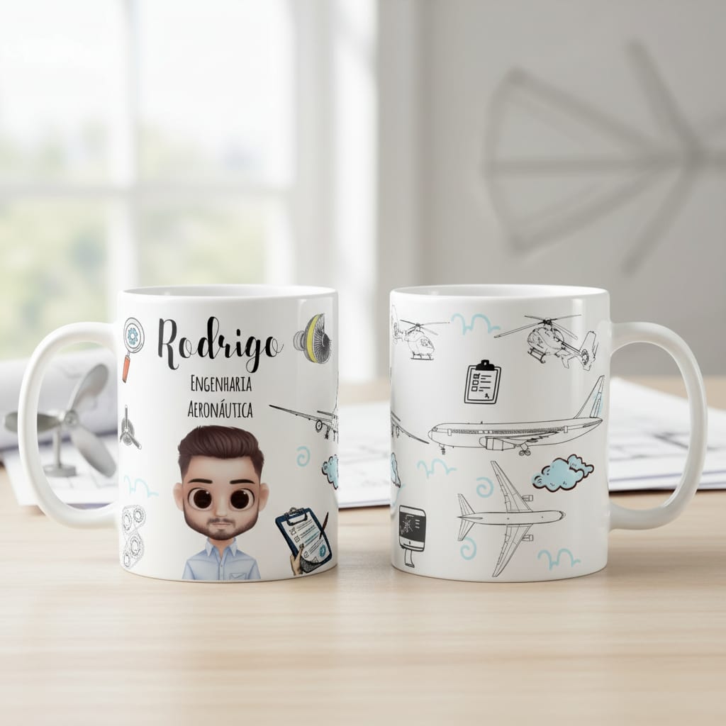 Caneca Personalizada Profissão Engenharia Aeronáutica